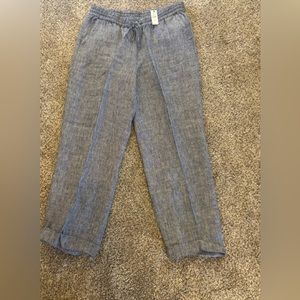 Talbots NWT Ladies Linen Pants - Size 10P 100% Linen with 4 pockets